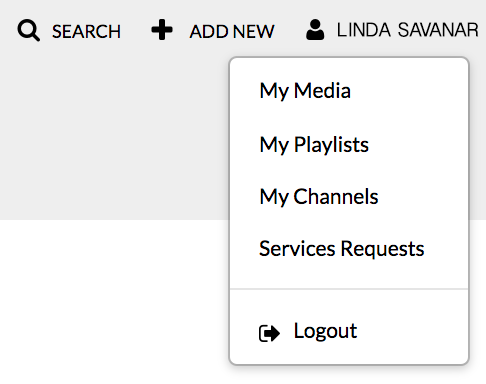My Media menu option