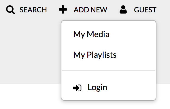 Login menu option